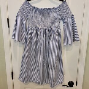 Striped Blue and White Kids Dress